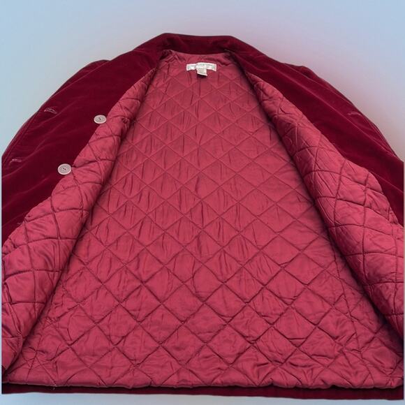 JONES NEW YORK Women’s Large Wine Red Velour Coat - Picture 3 of 5